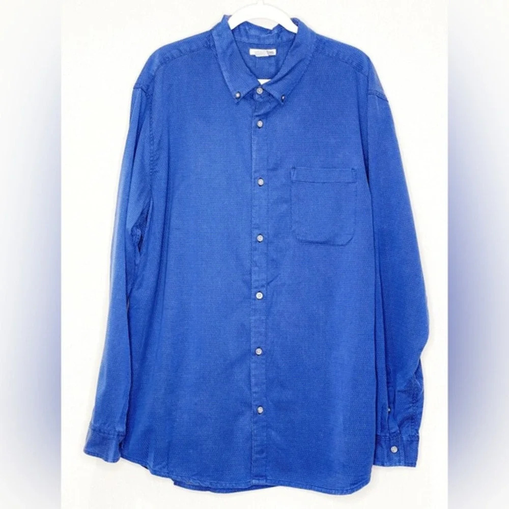 Carbon 2 Cobalt Men’s Blue Long Sleeve Button Down‎ Shirt Size XL 100% Cotton